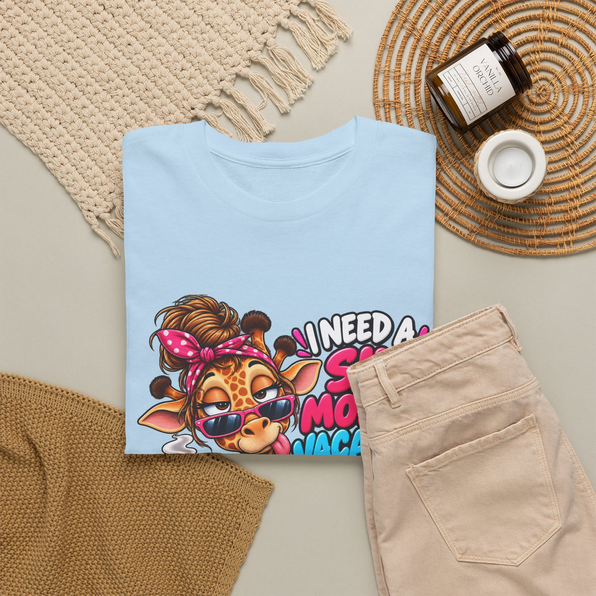 Giraffe 'I Need a Six Month Vacation Twice a Year' Graphic Tee