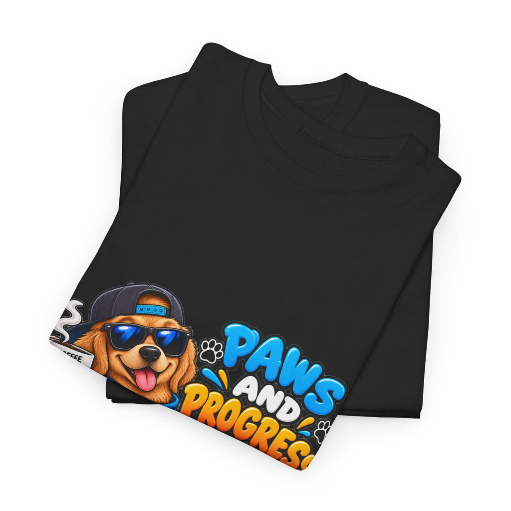 Paws and Progress Tee — Cute Studying Dog Graphic T-Shirt