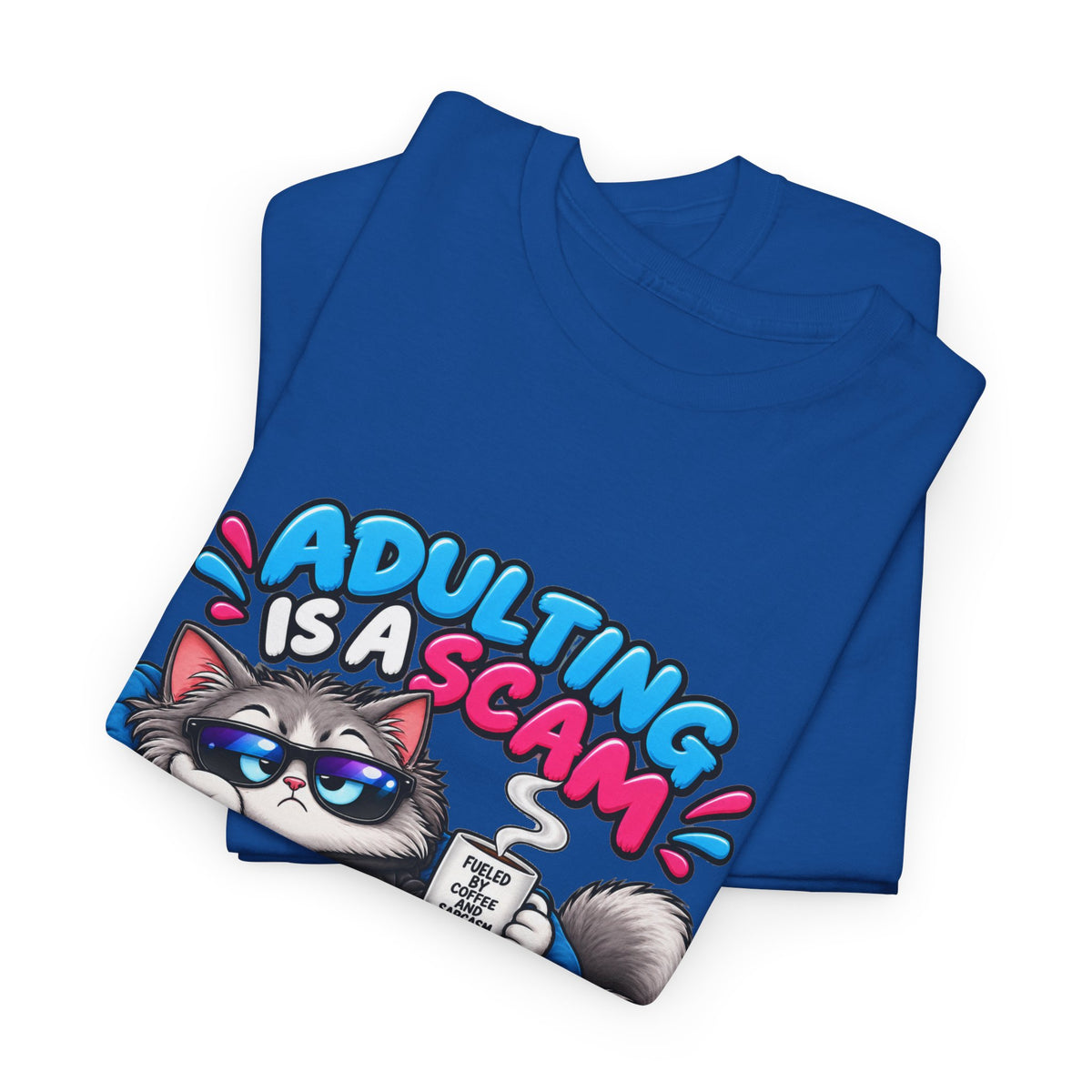 Adulting Is a Scam Cat T-Shirt — I Prefer Naps Instead Funny Graphic Tee