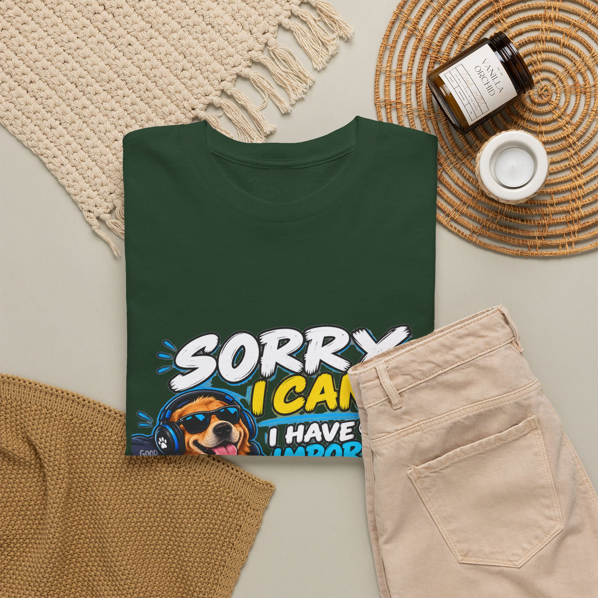 Gaming Dog T‑Shirt — "Sorry I Can’t, I Have Important Gaming Shirtstuff" Funny Gamer Tee