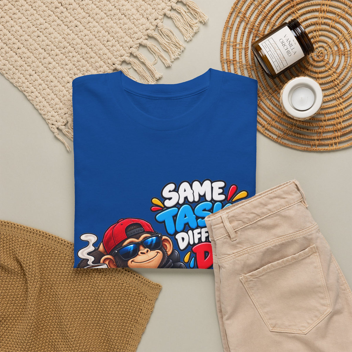 T-Shirt - "Same Tasks Different Day" Relaxed Sloth Workday Graphic Tee