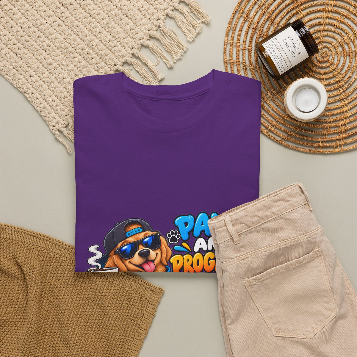 Paws and Progress Tee — Cute Studying Dog Graphic T-Shirt