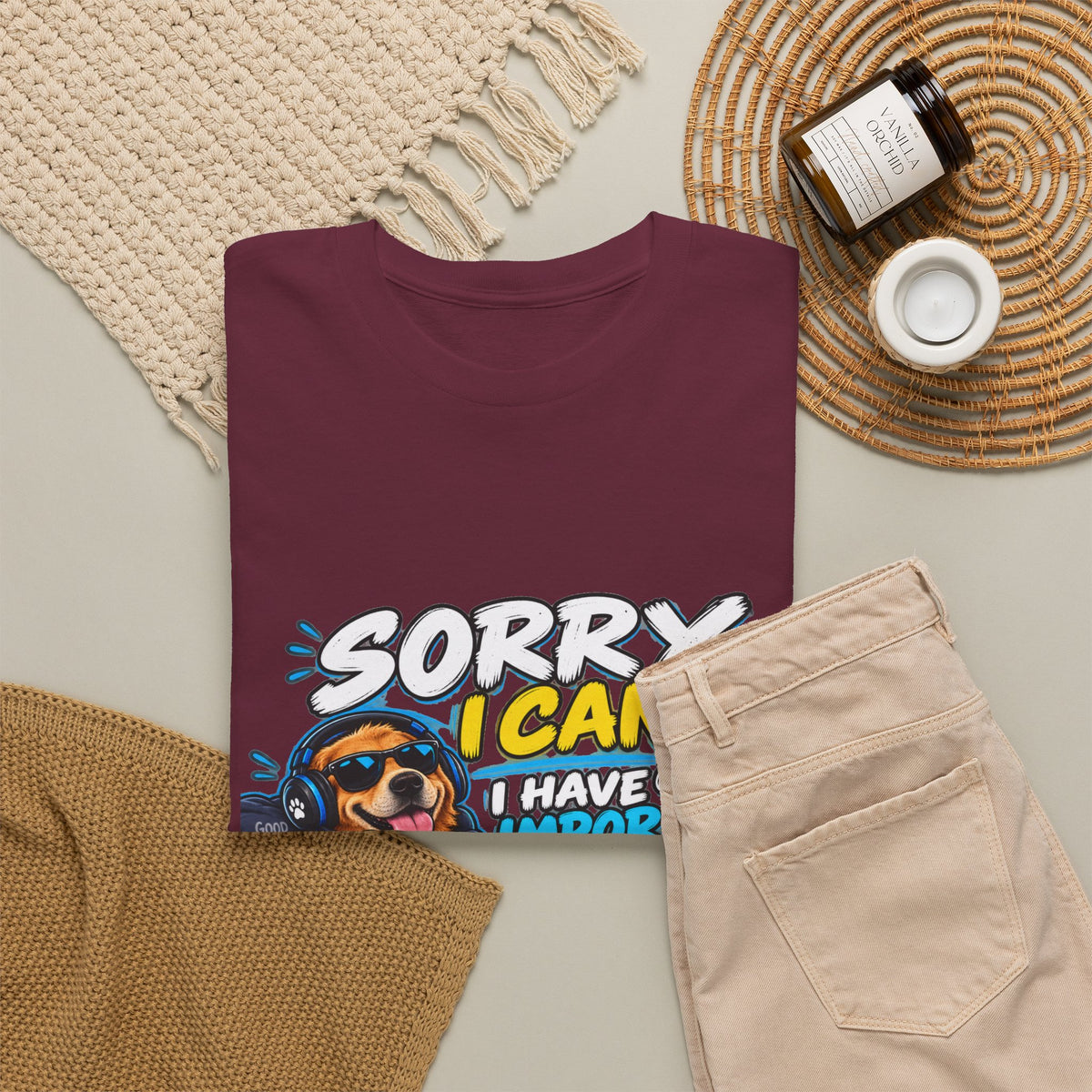 Gaming Dog T‑Shirt — "Sorry I Can’t, I Have Important Gaming Shirtstuff" Funny Gamer Tee