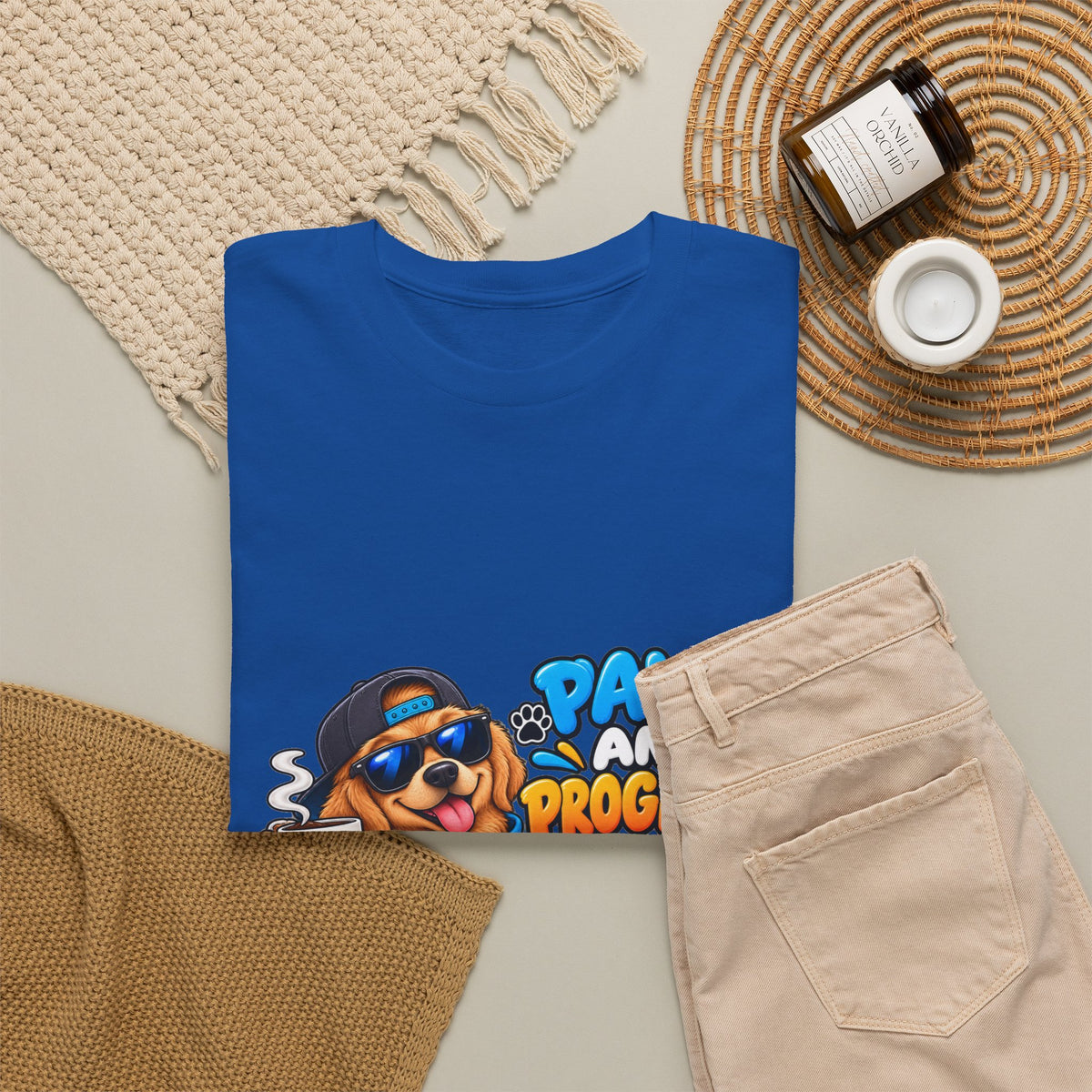 Paws and Progress Tee — Cute Studying Dog Graphic T-Shirt