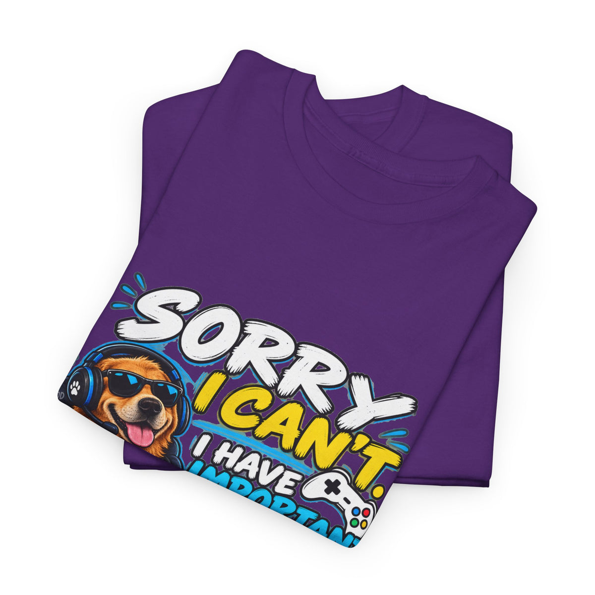 Gaming Dog T‑Shirt — "Sorry I Can’t, I Have Important Gaming Shirtstuff" Funny Gamer Tee
