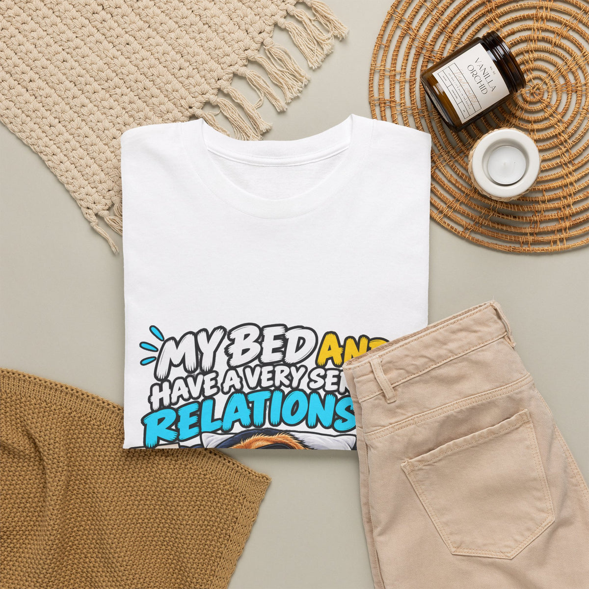 My Bed and I Have a Very Serious Relationship T-Shirt – Funny Dog Nap Lover Tee