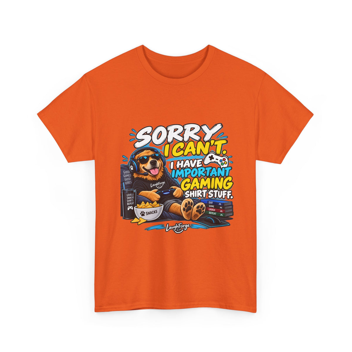 Gaming Dog T‑Shirt — "Sorry I Can’t, I Have Important Gaming Shirtstuff" Funny Gamer Tee