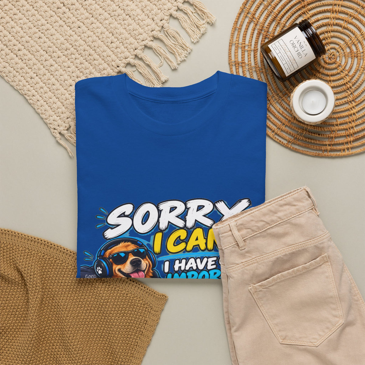 Gaming Dog T‑Shirt — "Sorry I Can’t, I Have Important Gaming Shirtstuff" Funny Gamer Tee
