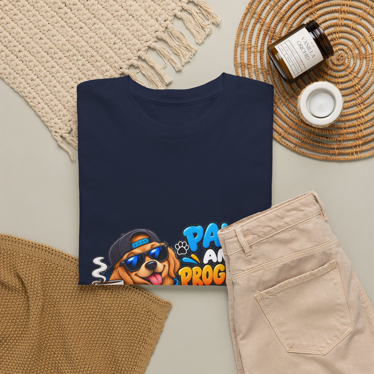 Paws and Progress Tee — Cute Studying Dog Graphic T-Shirt