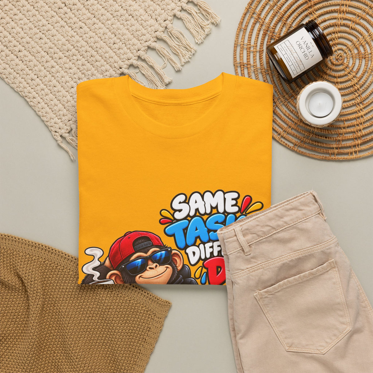 T-Shirt - "Same Tasks Different Day" Relaxed Sloth Workday Graphic Tee