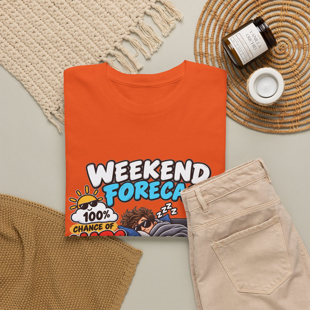 Weekend Forecast: 100% Naps T-Shirt — Funny Sleepy Weekend Tee