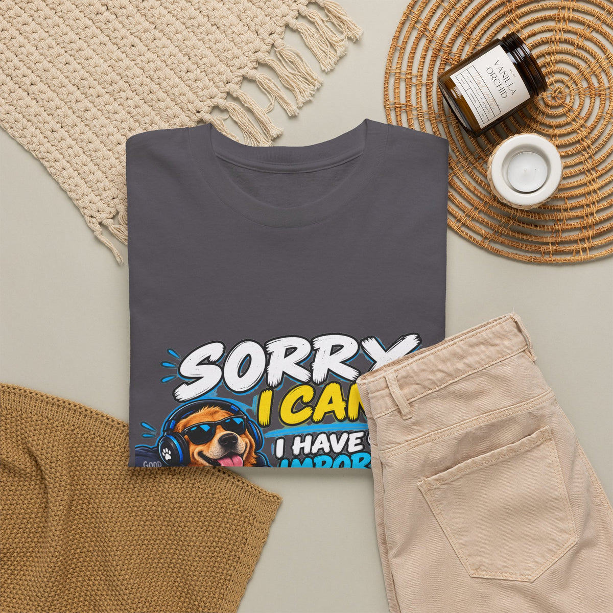 Gaming Dog T‑Shirt — "Sorry I Can’t, I Have Important Gaming Shirtstuff" Funny Gamer Tee
