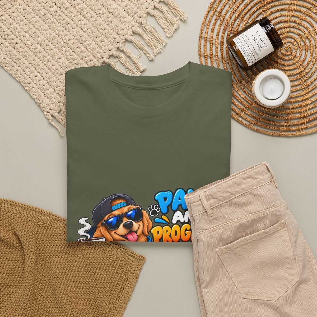 Paws and Progress Tee — Cute Studying Dog Graphic T-Shirt