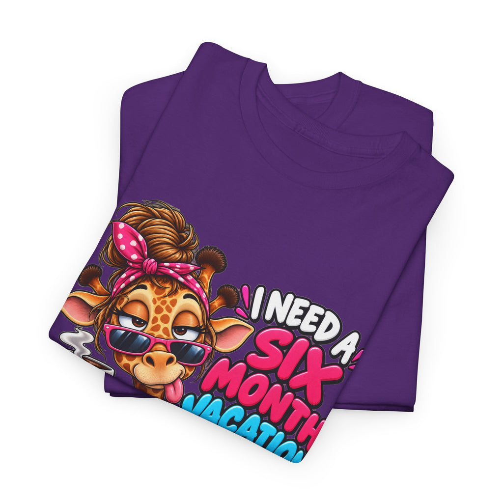 Giraffe 'I Need a Six Month Vacation Twice a Year' Graphic Tee