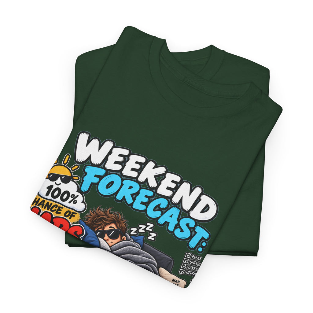 Weekend Forecast: 100% Naps T-Shirt — Funny Sleepy Weekend Tee