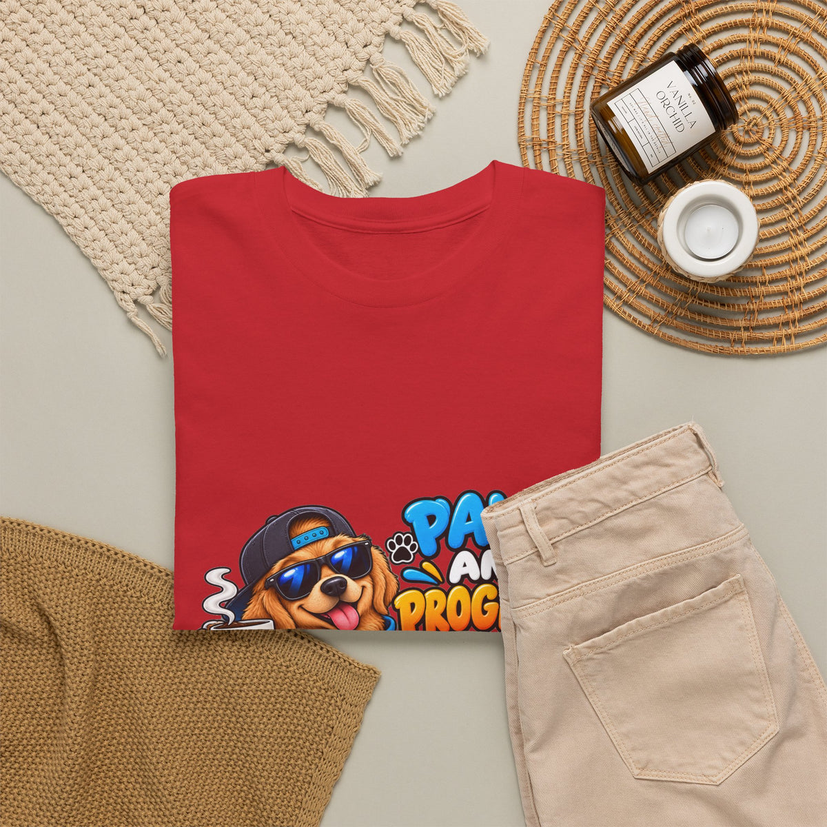 Paws and Progress Tee — Cute Studying Dog Graphic T-Shirt