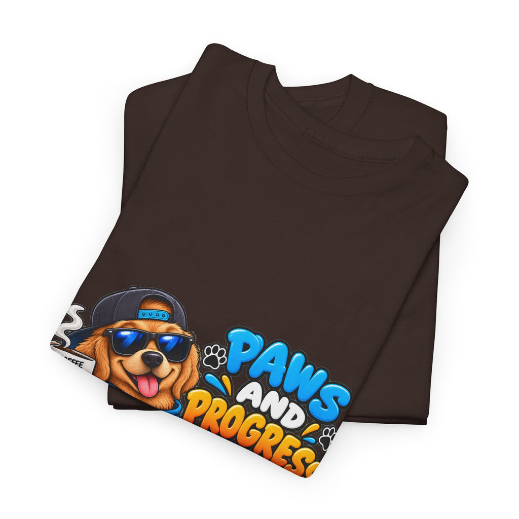 Paws and Progress Tee — Cute Studying Dog Graphic T-Shirt