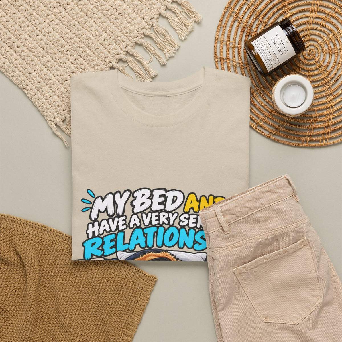 My Bed and I Have a Very Serious Relationship T-Shirt – Funny Dog Nap Lover Tee