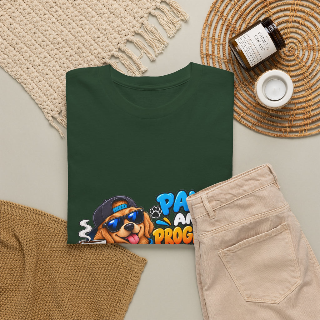Paws and Progress Tee — Cute Studying Dog Graphic T-Shirt