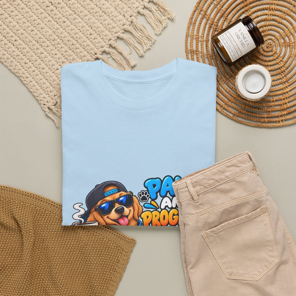 Paws and Progress Tee — Cute Studying Dog Graphic T-Shirt