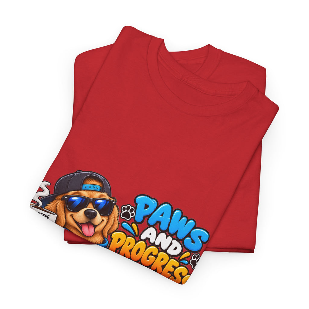 Paws and Progress Tee — Cute Studying Dog Graphic T-Shirt