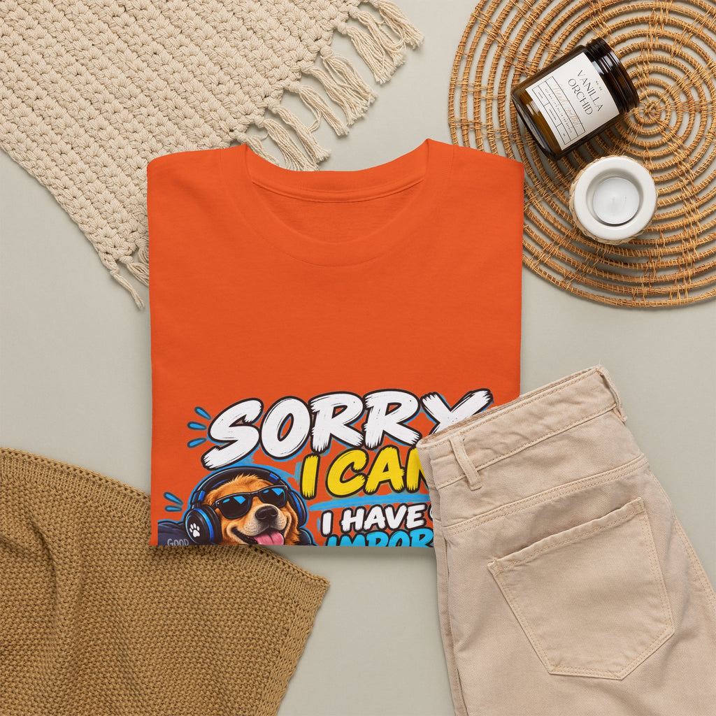 Gaming Dog T‑Shirt — "Sorry I Can’t, I Have Important Gaming Shirtstuff" Funny Gamer Tee