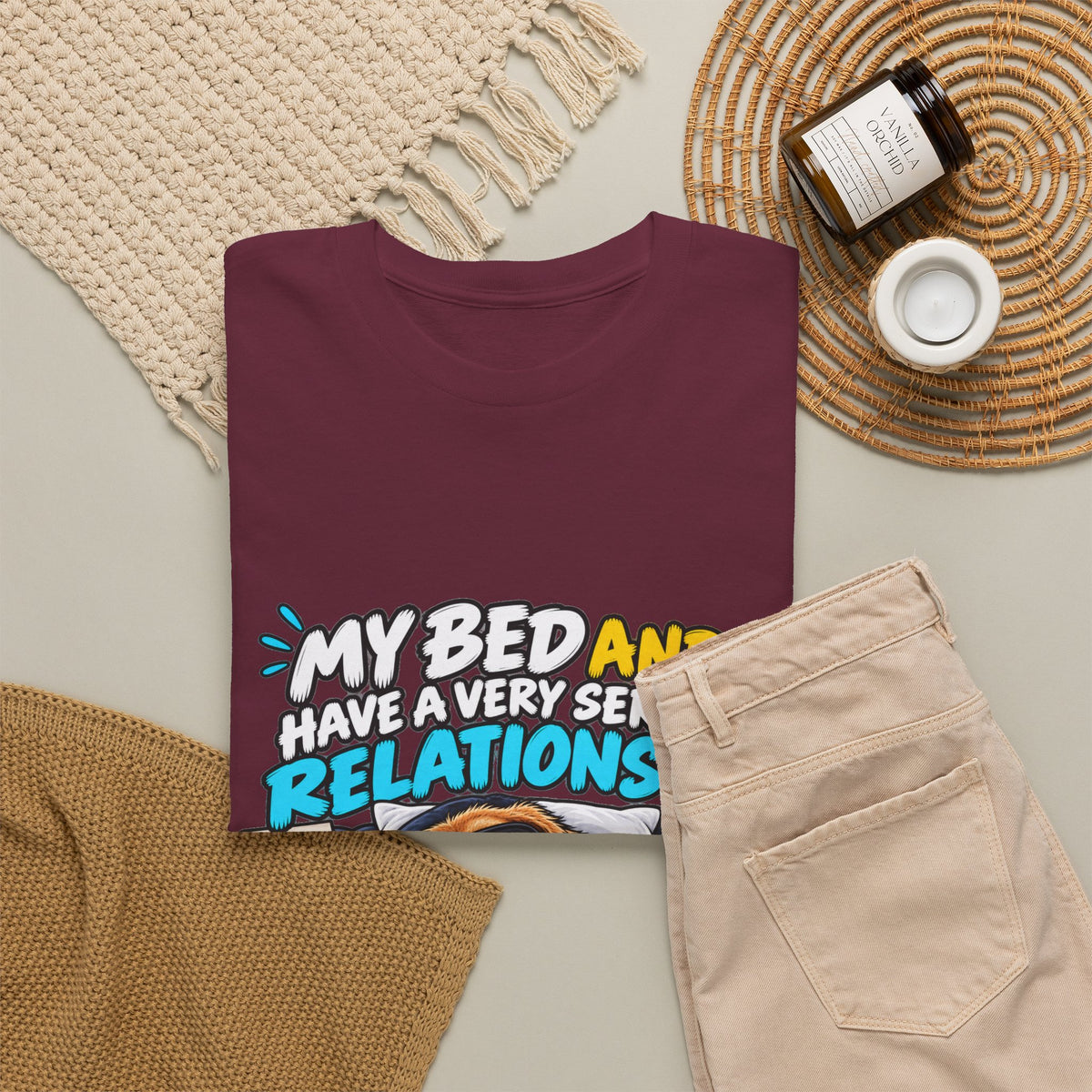 My Bed and I Have a Very Serious Relationship T-Shirt – Funny Dog Nap Lover Tee