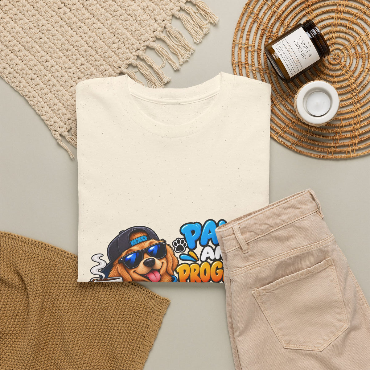 Paws and Progress Tee — Cute Studying Dog Graphic T-Shirt