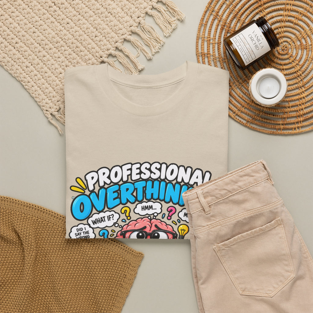 Overthinker T‑Shirt — “Professional Overthinker: It’s a Full‑Time Job” Graphic Tee