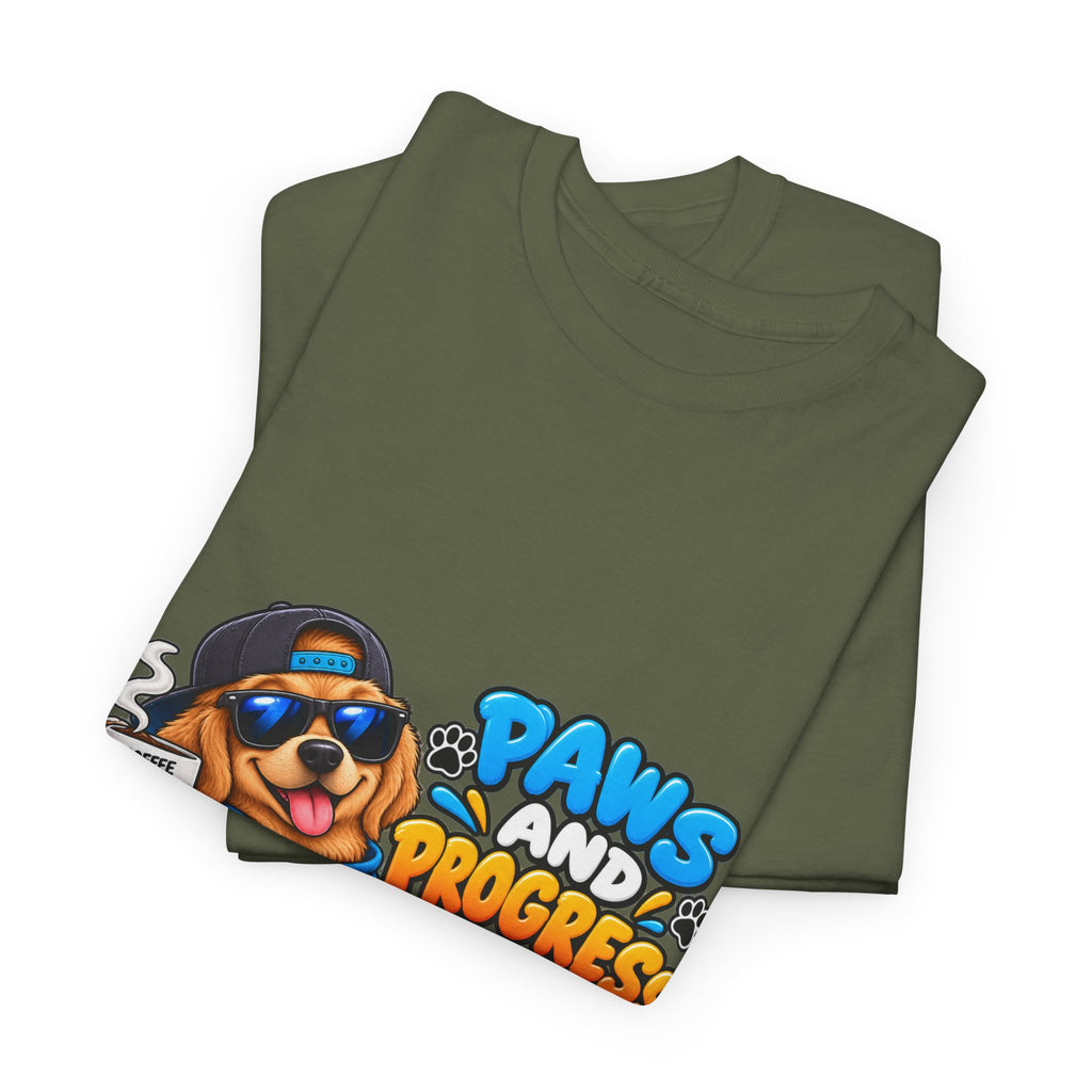 Paws and Progress Tee — Cute Studying Dog Graphic T-Shirt