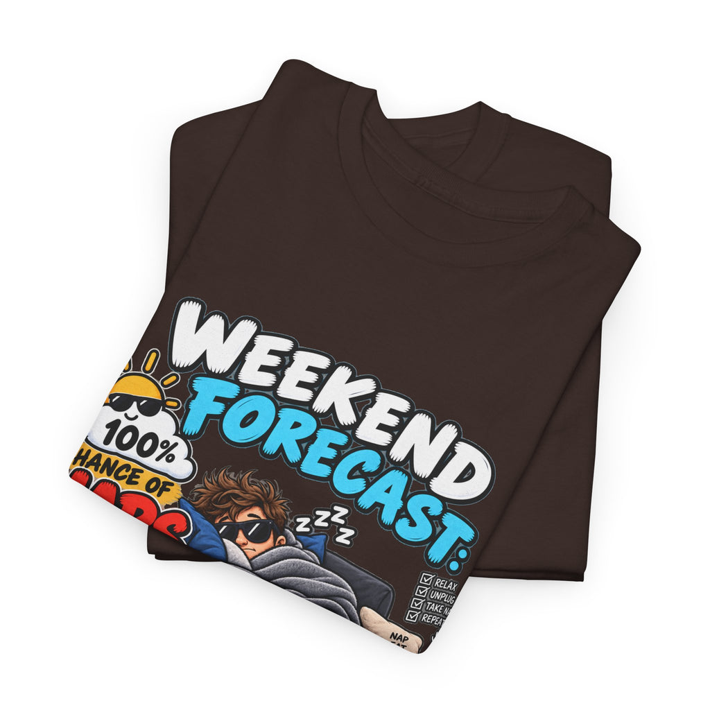 Weekend Forecast: 100% Naps T-Shirt — Funny Sleepy Weekend Tee