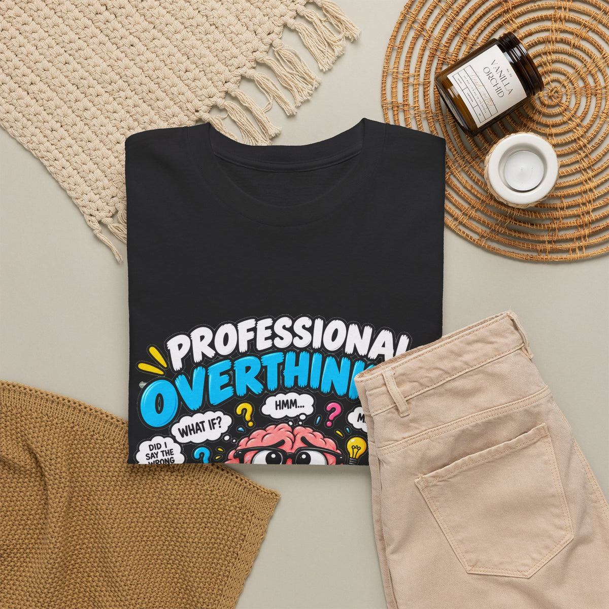 Overthinker T‑Shirt — “Professional Overthinker: It’s a Full‑Time Job” Graphic Tee