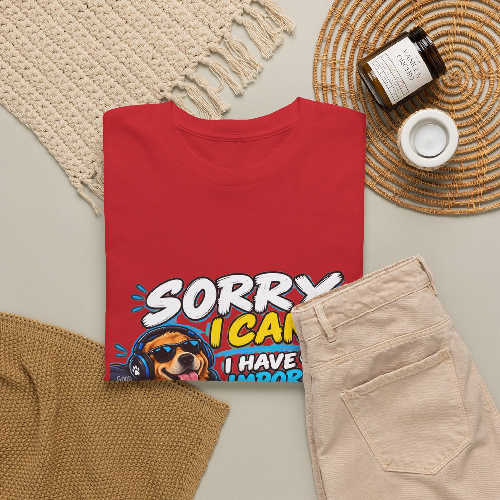 Gaming Dog T‑Shirt — "Sorry I Can’t, I Have Important Gaming Shirtstuff" Funny Gamer Tee