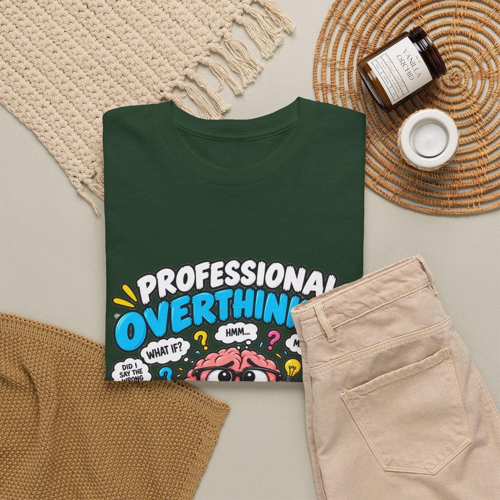 Overthinker T‑Shirt — “Professional Overthinker: It’s a Full‑Time Job” Graphic Tee