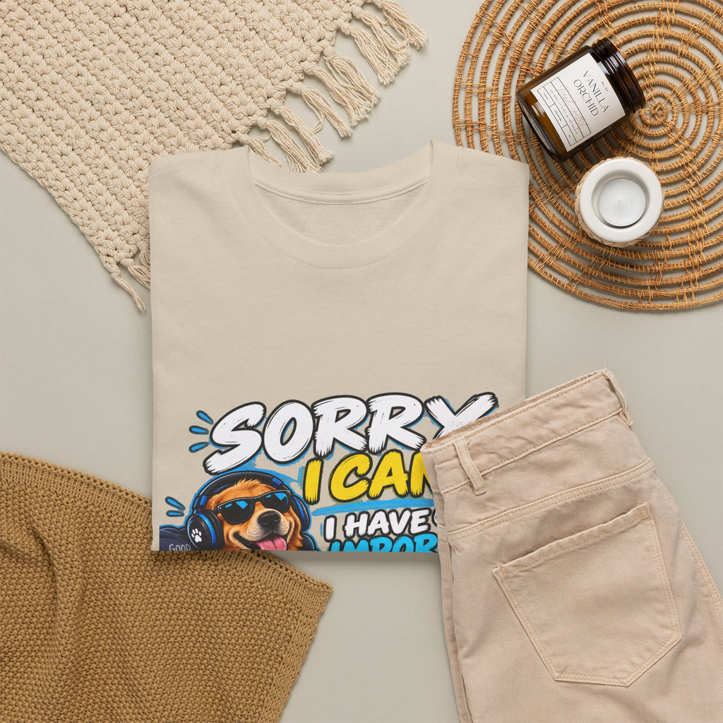 Gaming Dog T‑Shirt — "Sorry I Can’t, I Have Important Gaming Shirtstuff" Funny Gamer Tee