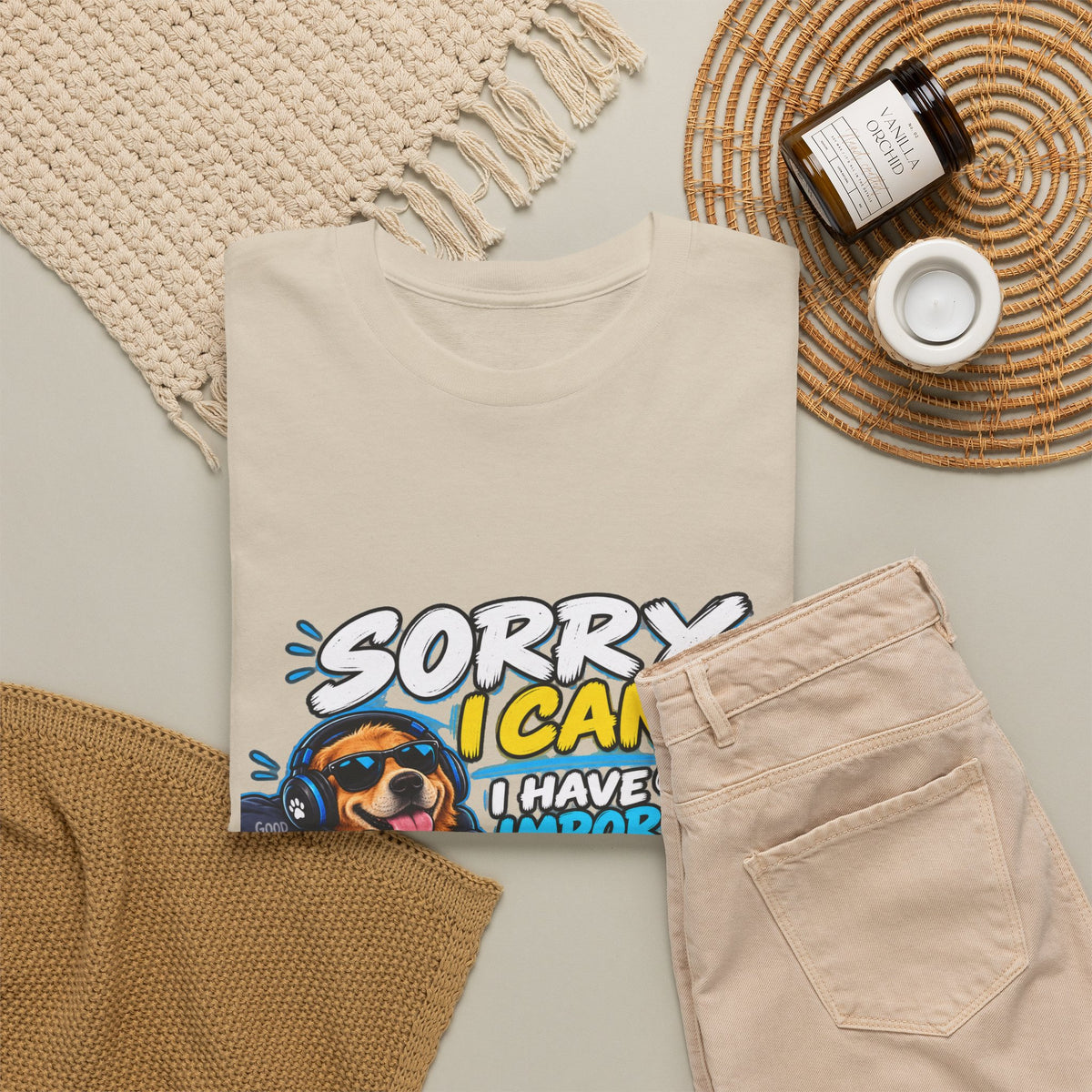 Gaming Dog T‑Shirt — "Sorry I Can’t, I Have Important Gaming Shirtstuff" Funny Gamer Tee