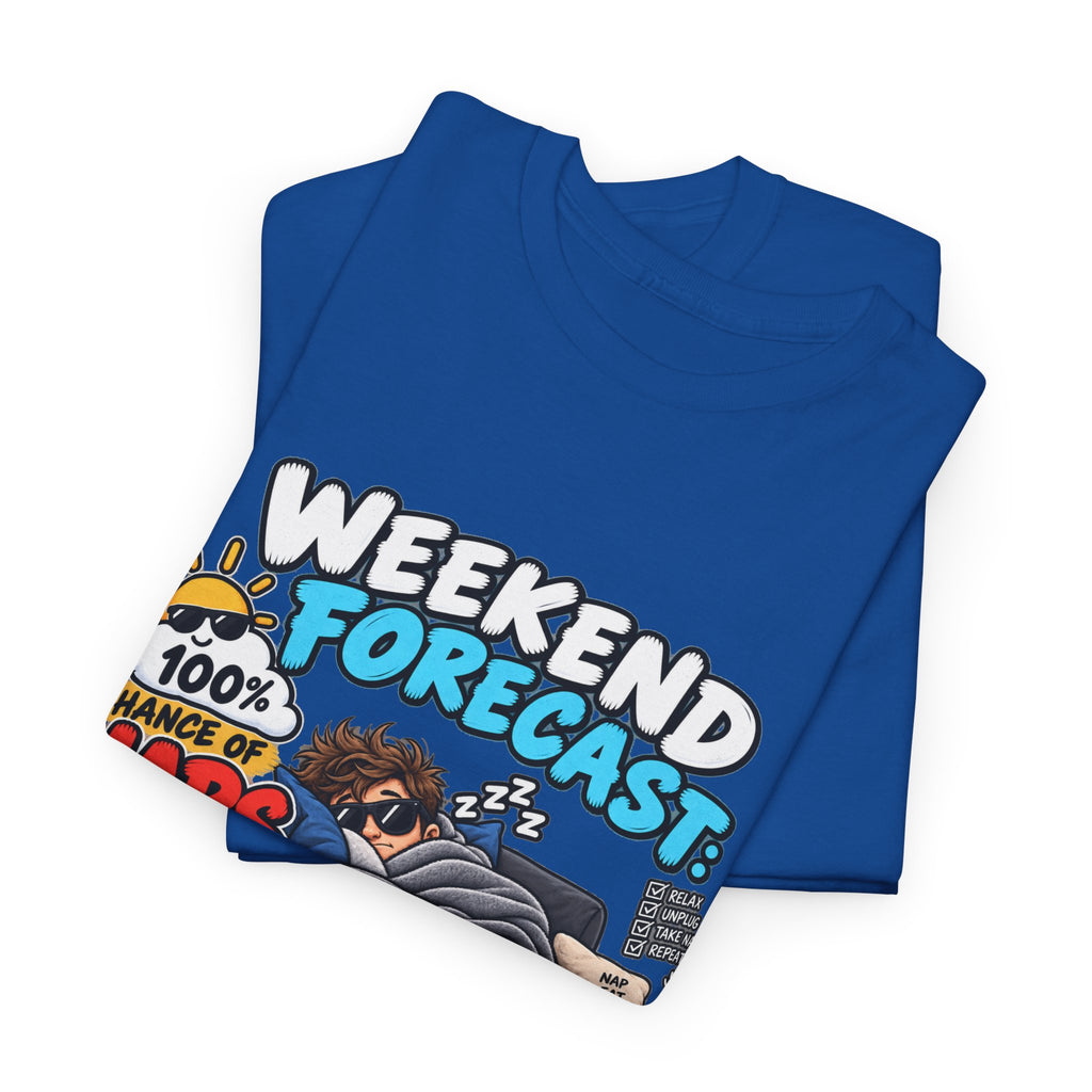 Weekend Forecast: 100% Naps T-Shirt — Funny Sleepy Weekend Tee