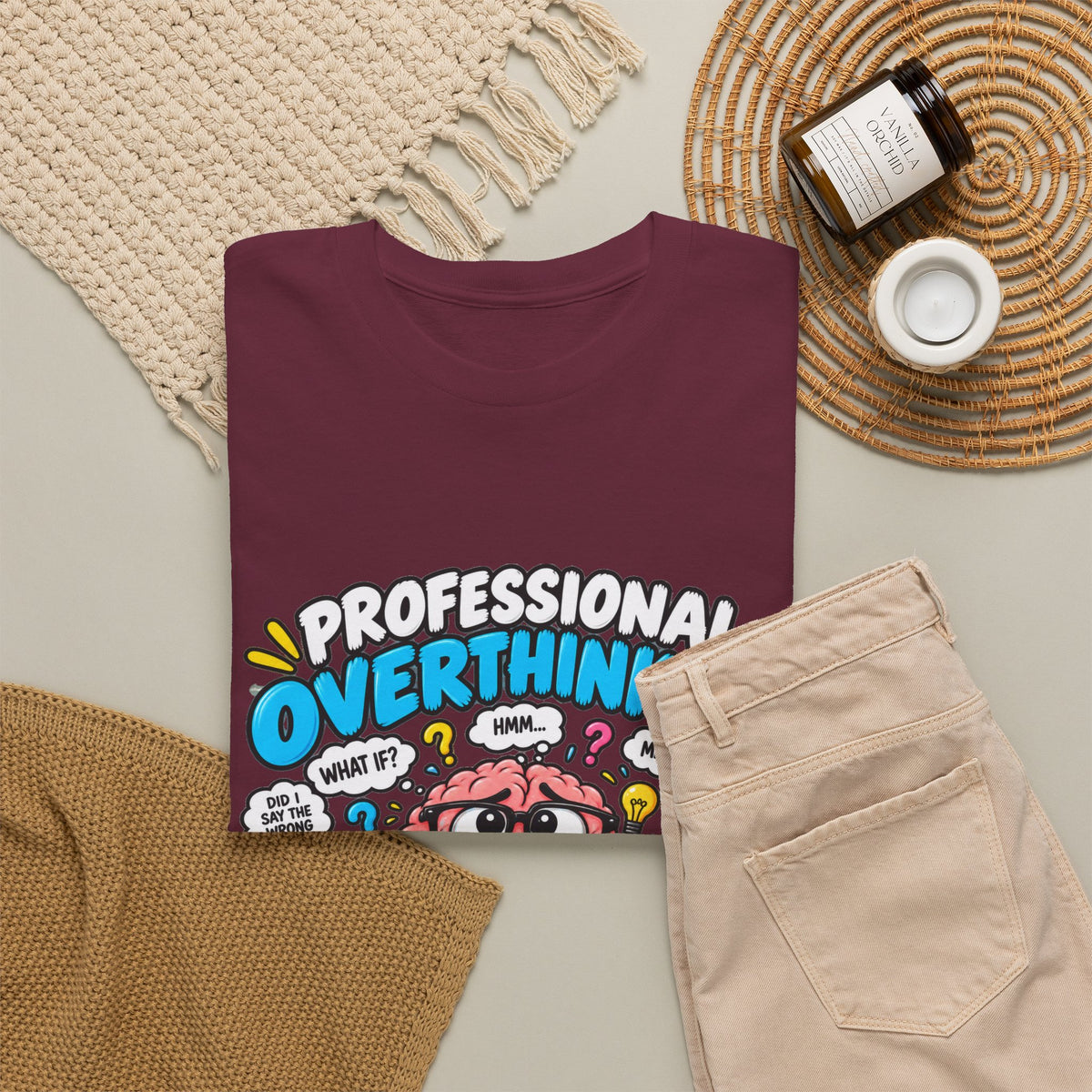 Overthinker T‑Shirt — “Professional Overthinker: It’s a Full‑Time Job” Graphic Tee