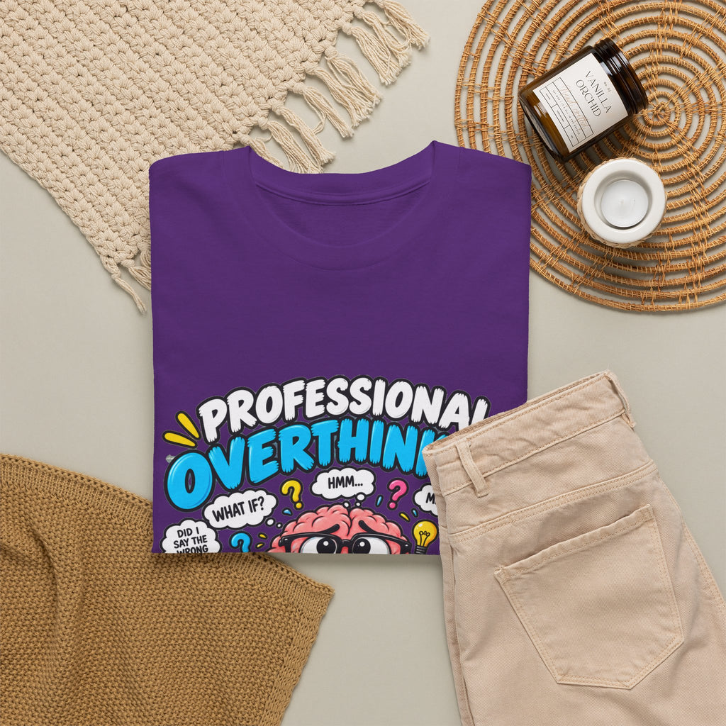 Overthinker T‑Shirt — “Professional Overthinker: It’s a Full‑Time Job” Graphic Tee