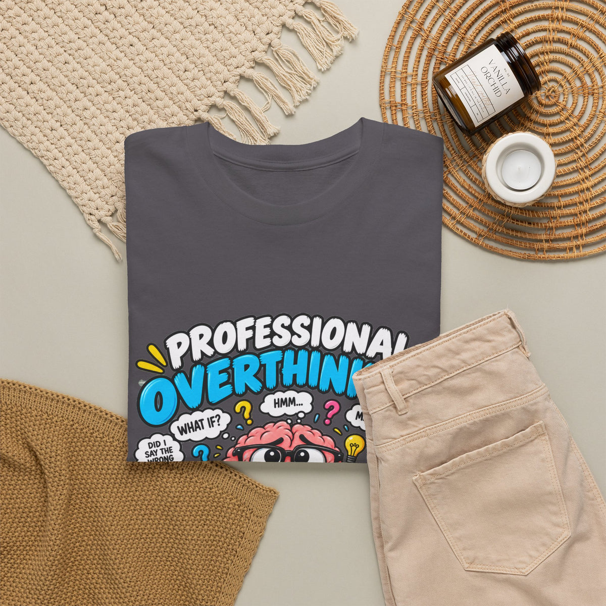 Overthinker T‑Shirt — “Professional Overthinker: It’s a Full‑Time Job” Graphic Tee