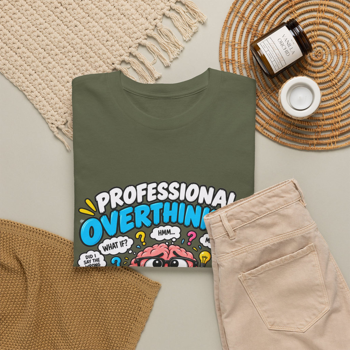 Overthinker T‑Shirt — “Professional Overthinker: It’s a Full‑Time Job” Graphic Tee