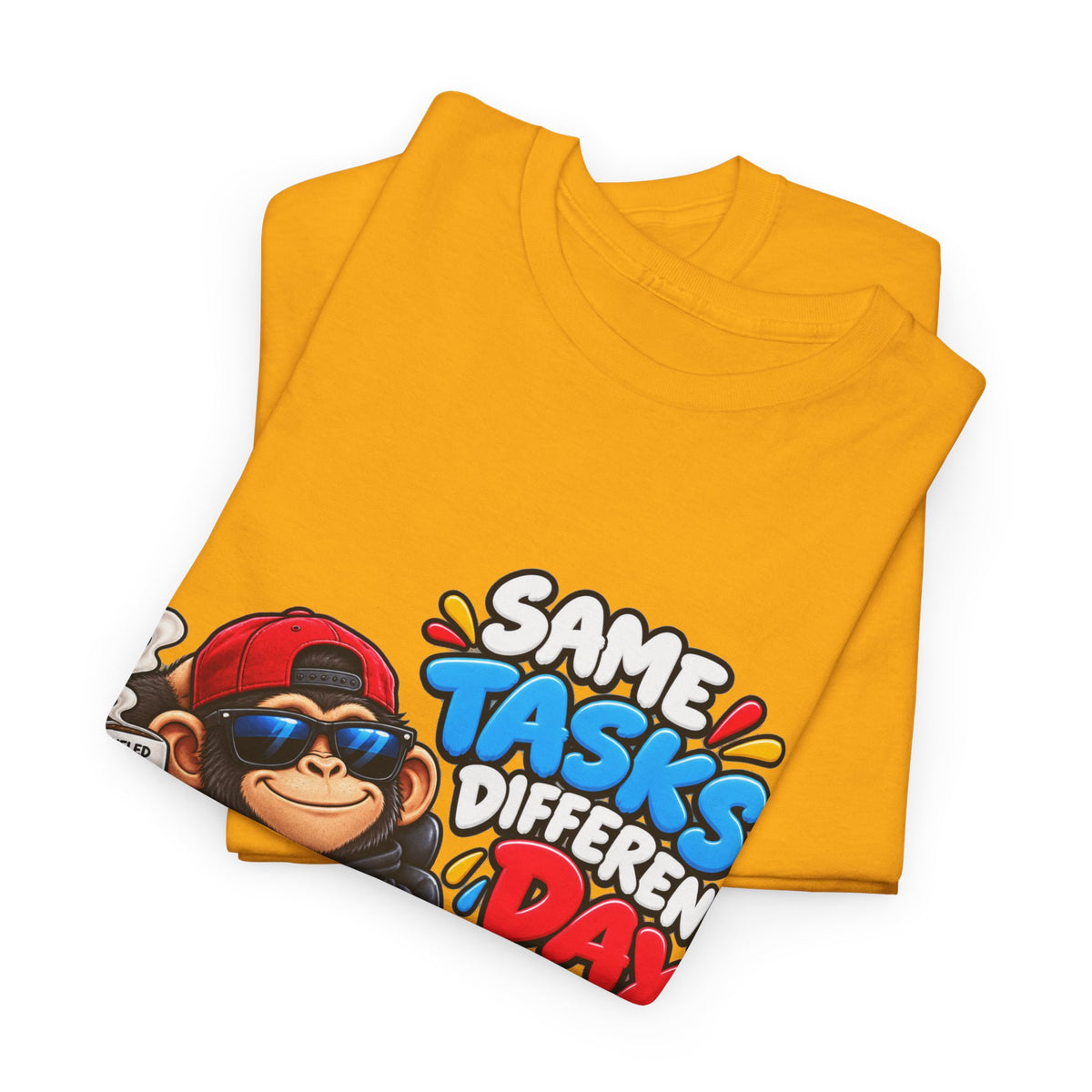 T-Shirt - "Same Tasks Different Day" Relaxed Sloth Workday Graphic Tee