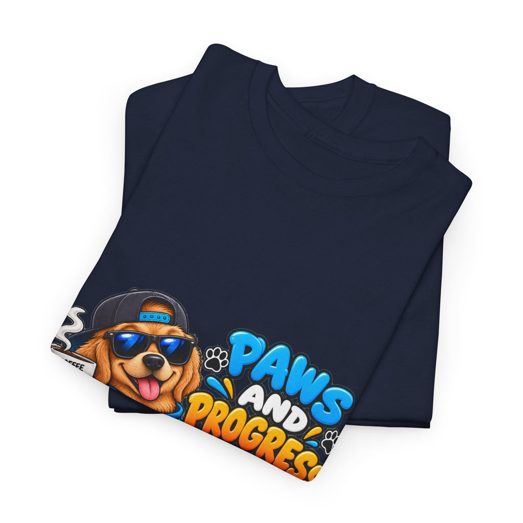 Paws and Progress Tee — Cute Studying Dog Graphic T-Shirt