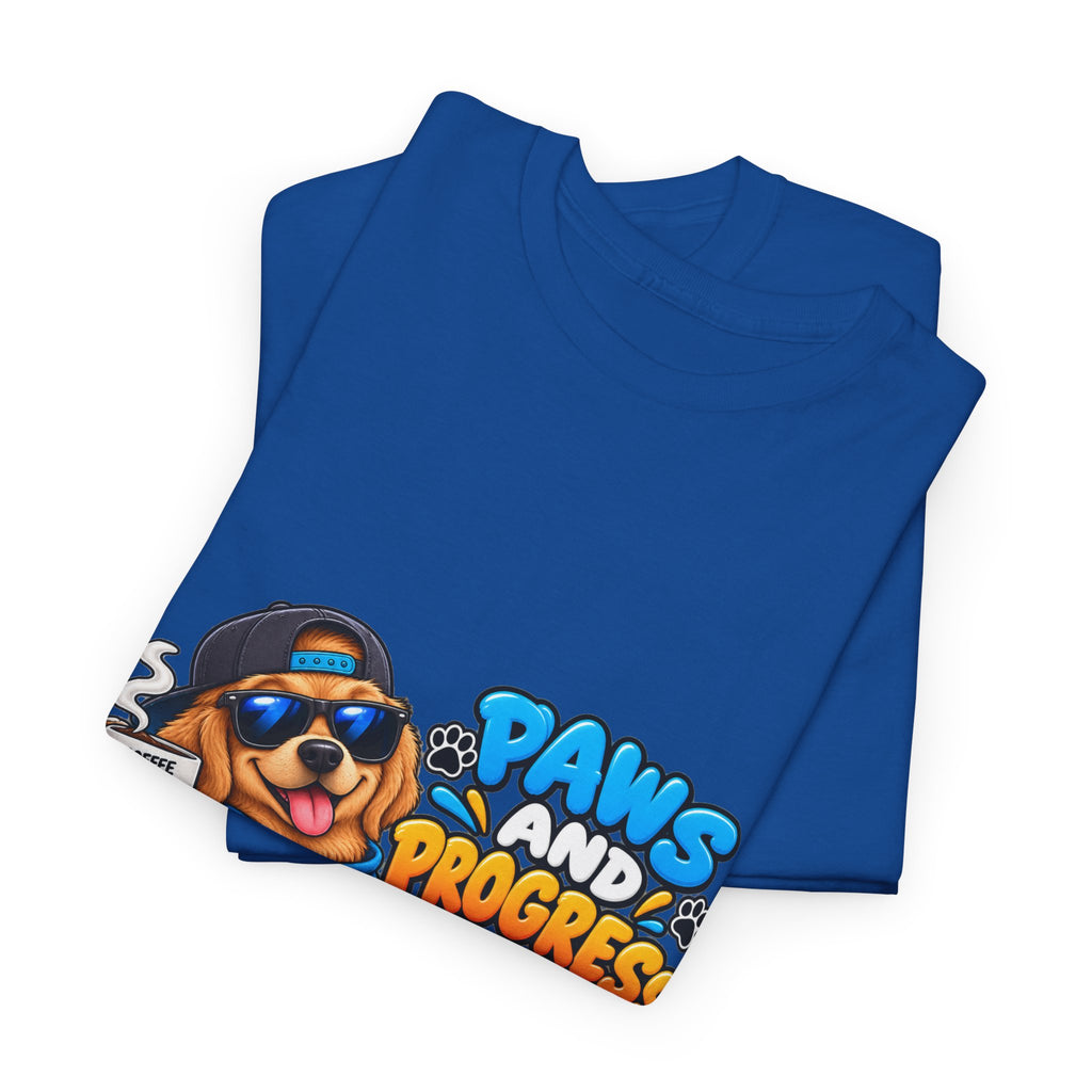 Paws and Progress Tee — Cute Studying Dog Graphic T-Shirt