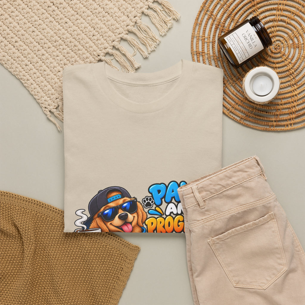 Paws and Progress Tee — Cute Studying Dog Graphic T-Shirt
