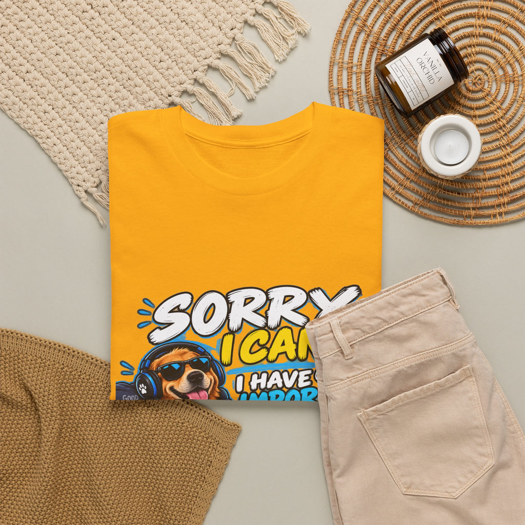Gaming Dog T‑Shirt — "Sorry I Can’t, I Have Important Gaming Shirtstuff" Funny Gamer Tee