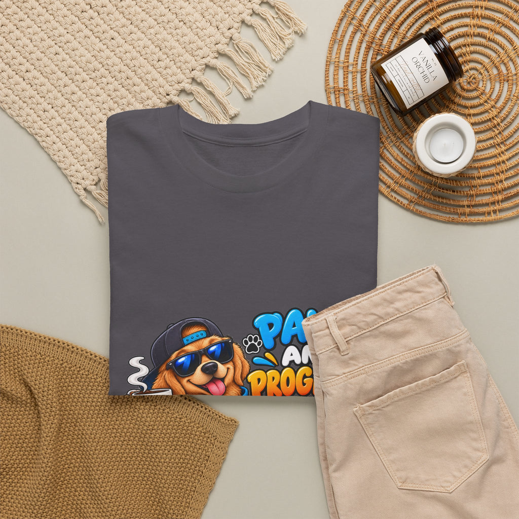 Paws and Progress Tee — Cute Studying Dog Graphic T-Shirt