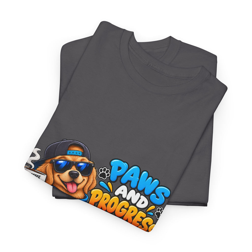 Paws and Progress Tee — Cute Studying Dog Graphic T-Shirt