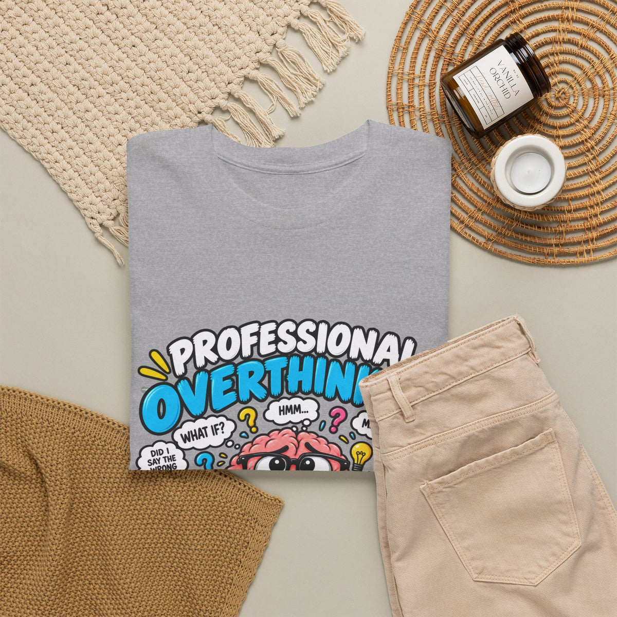 Overthinker T‑Shirt — “Professional Overthinker: It’s a Full‑Time Job” Graphic Tee