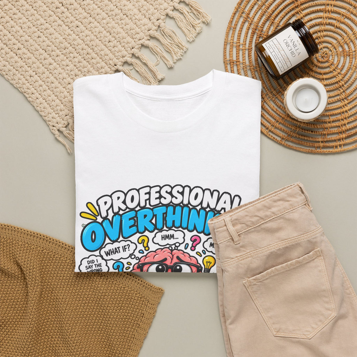 Overthinker T‑Shirt — “Professional Overthinker: It’s a Full‑Time Job” Graphic Tee